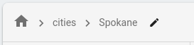 Click the Edit Path button to open a
specific document or collection.