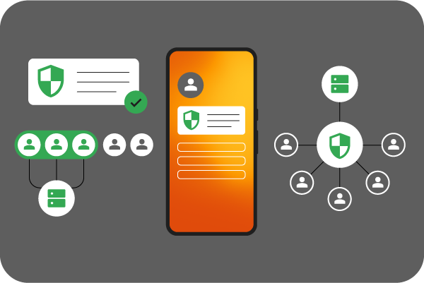 Diagrama que muestra conexiones seguras