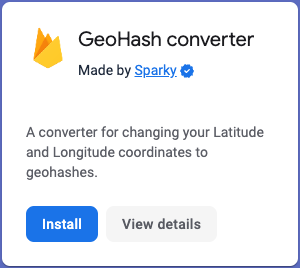 Extensão do Geohash Converter, como mostrado em extensions.dev