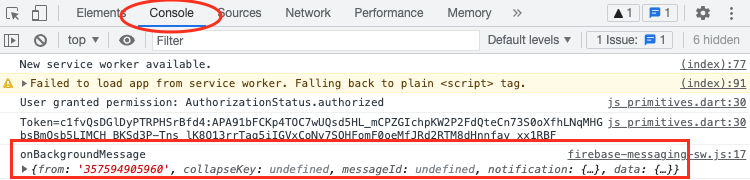 Chrome 控制台的截图(已裁剪),其中包含调试日志