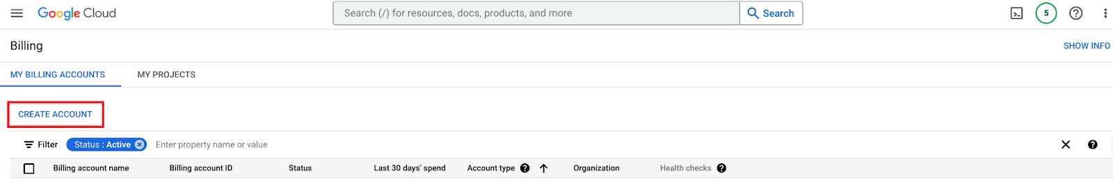 Habilita una cuenta de facturación con la consola de Google Cloud