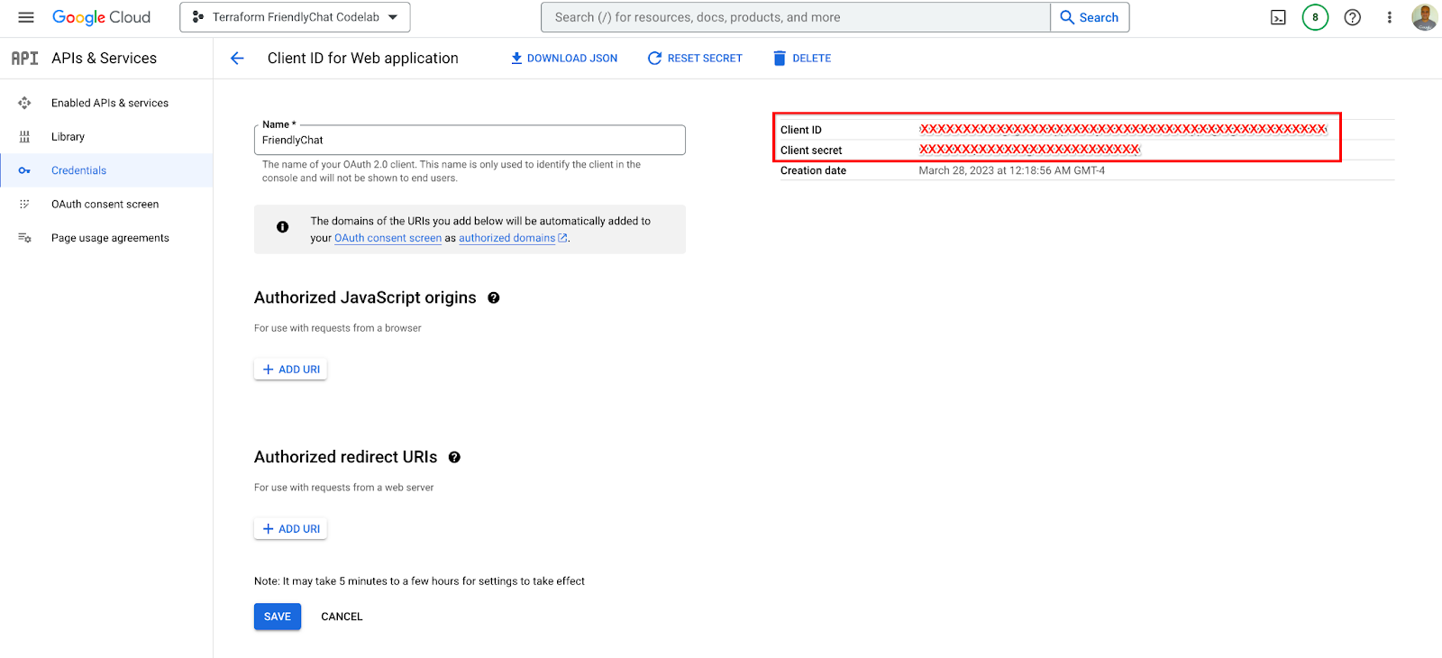 Google Cloud Console के क्रेडेंशियल वाले पेज से OAuth2 क्लाइंट आईडी और सीक्रेट पाना