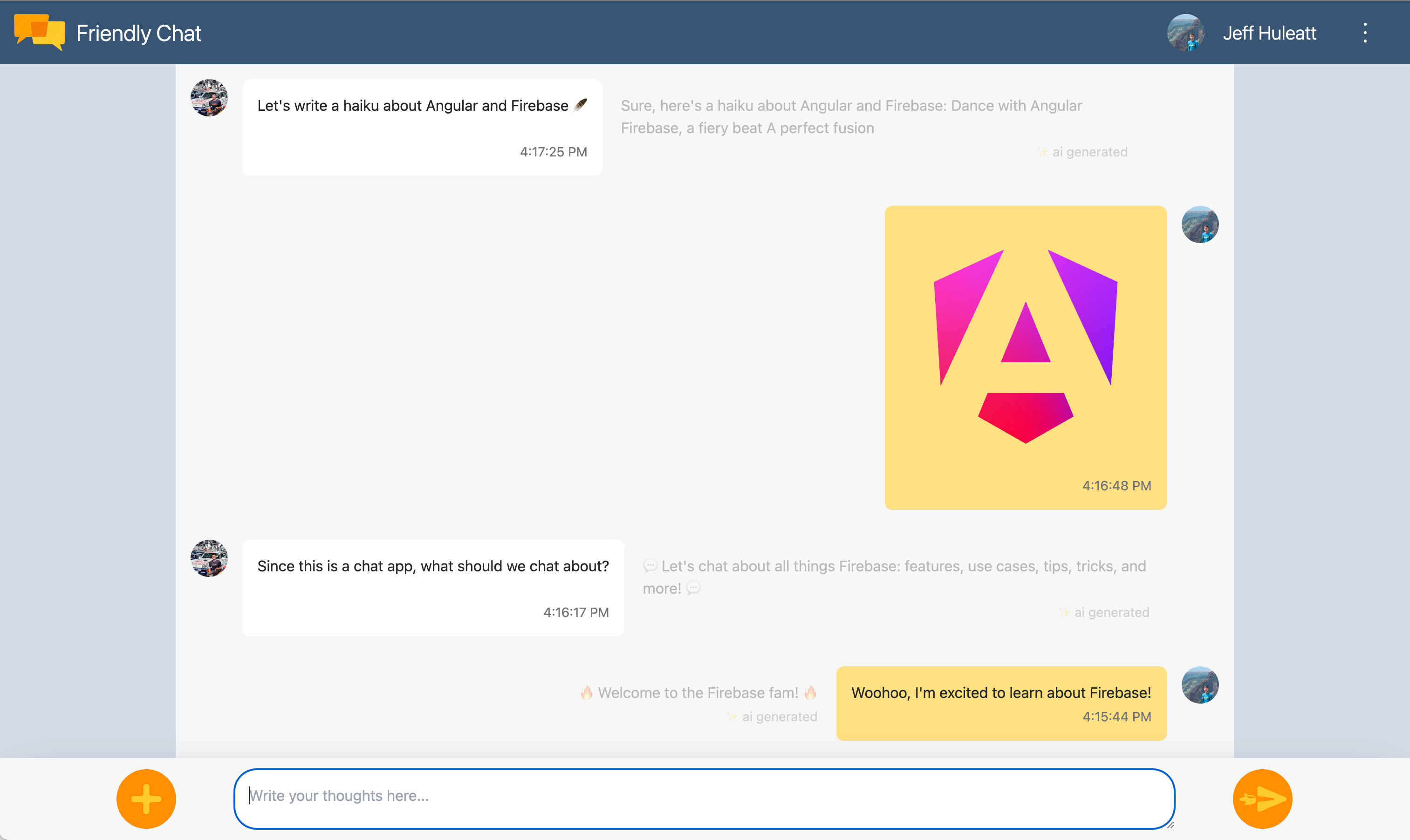 Una app de chat en la que los usuarios conversan sobre Firebase