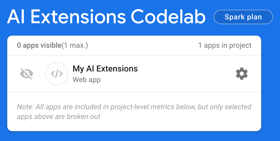 Firebase 專案中建立的網頁應用程式