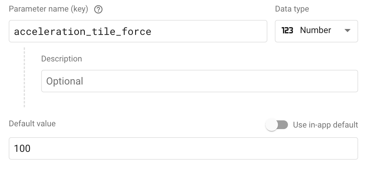 เครื่องมือแก้ไขพารามิเตอร์การกำหนดค่าระยะไกลที่มีการเติม\nacceleration_tile_force