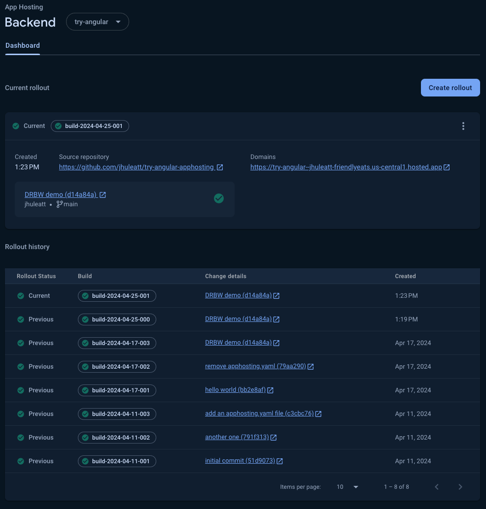 Screenshot tampilan peluncuran konsol