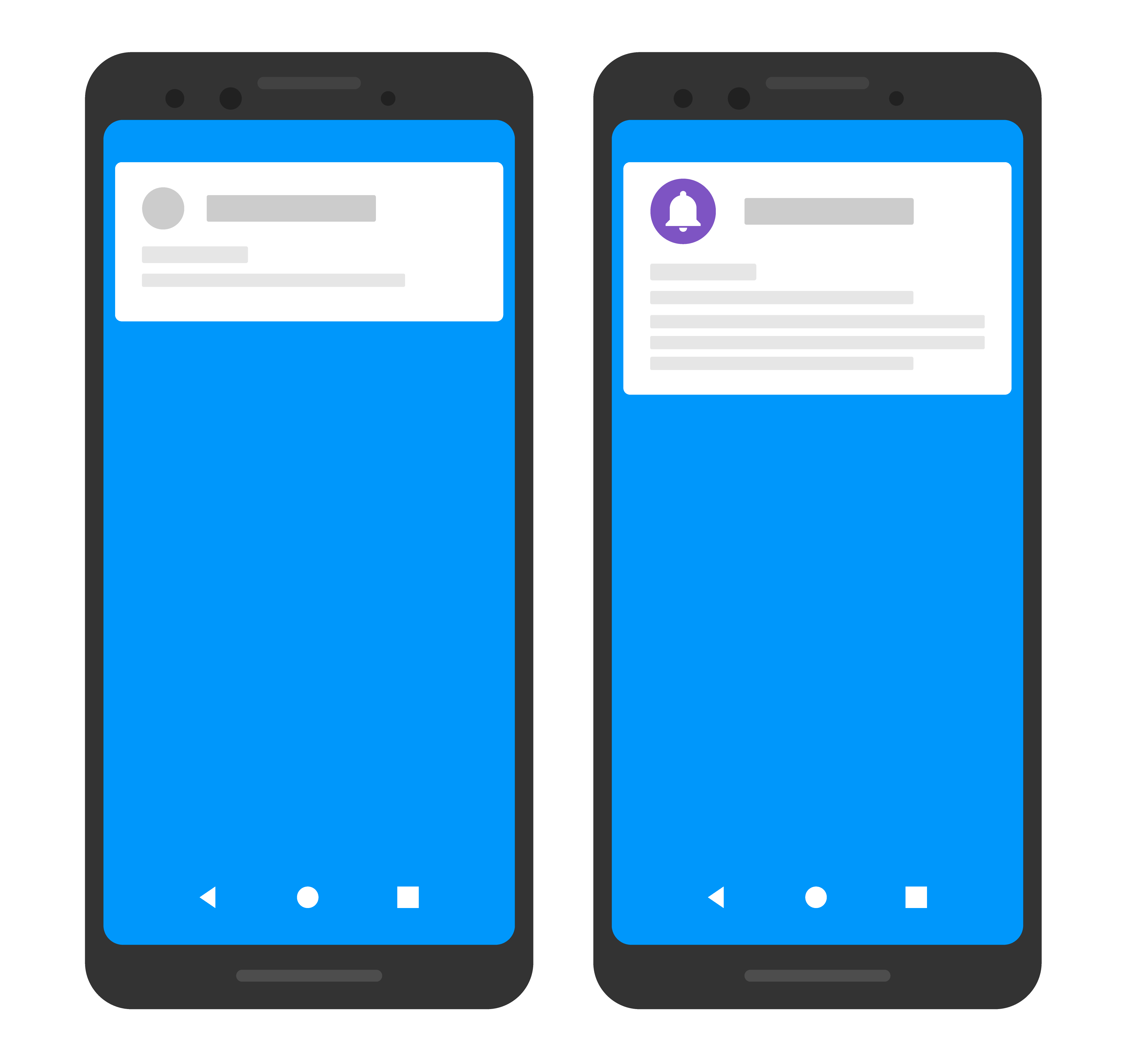 하나는 사용자 지정 아이콘과 색상을 표시하는 두 장치의 간단한 그림