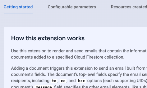 รูปภาพของเนื้อหาที่ติดตั้งล่วงหน้าในคอนโซล Firebase