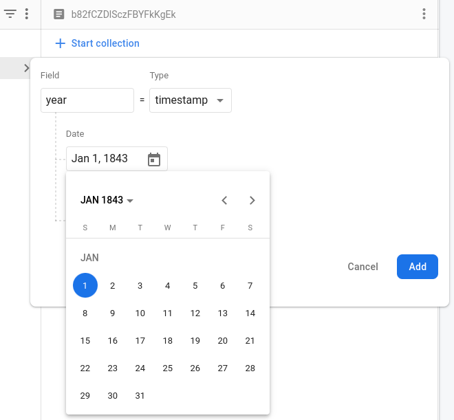 Storing dates in a Firestore document