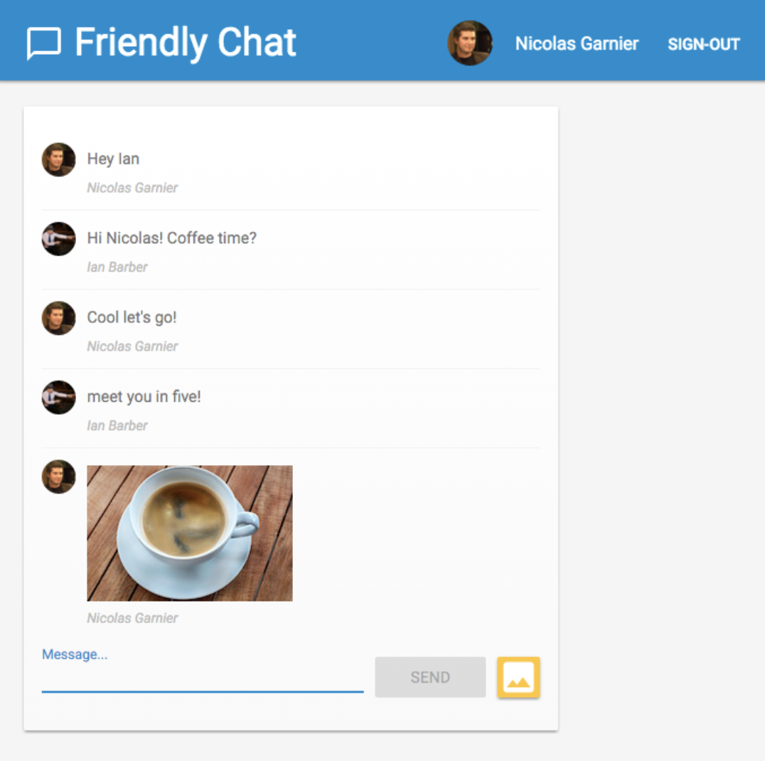 Codelab web FriendlyChat