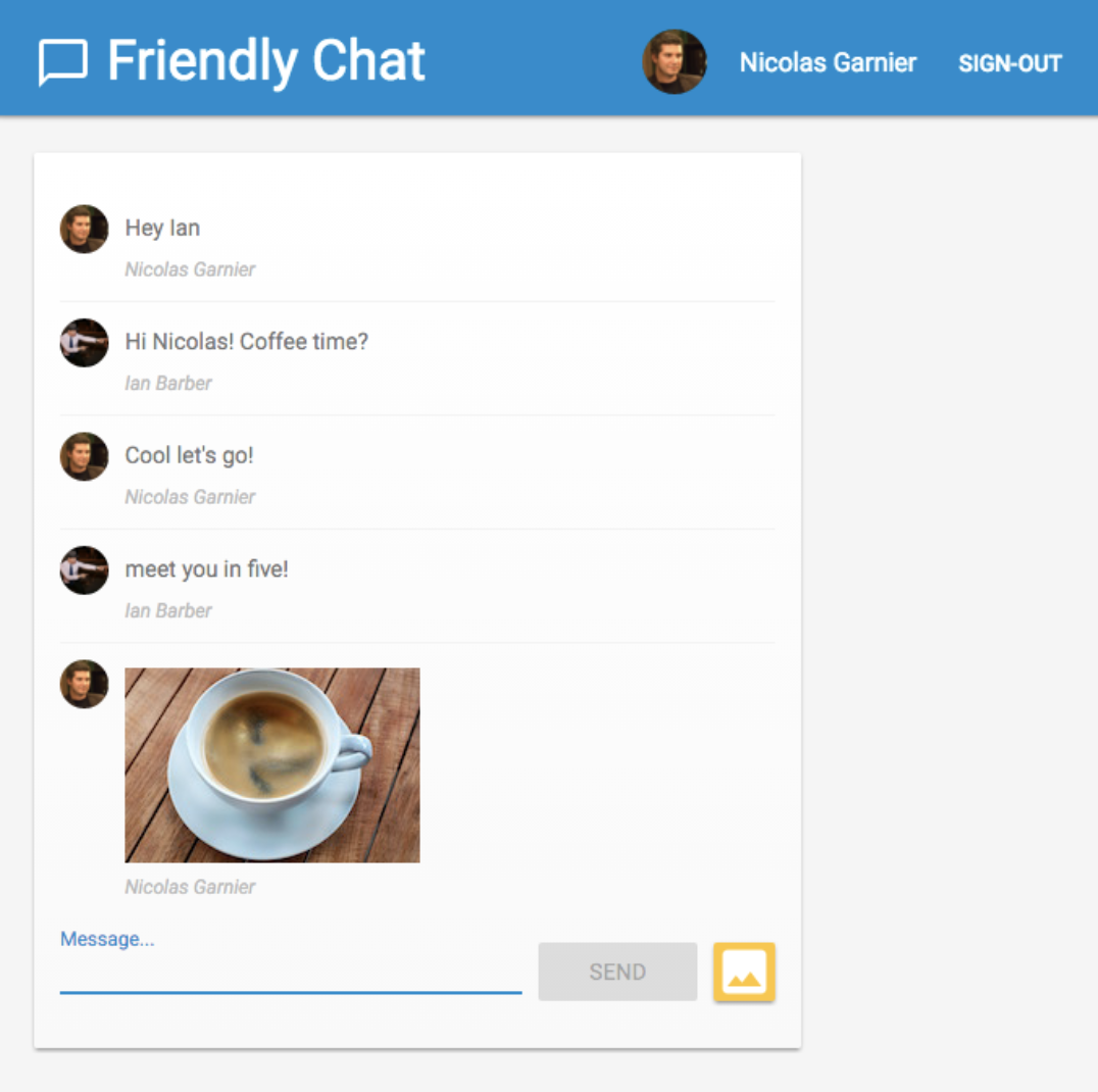 FriendlyChat ウェブ Codelab
