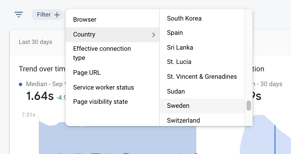 按特性过滤 Firebase Performance Monitoring 数据的图像