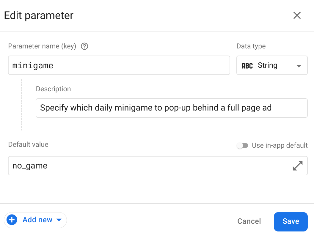 Tambahkan parameter Remote Config