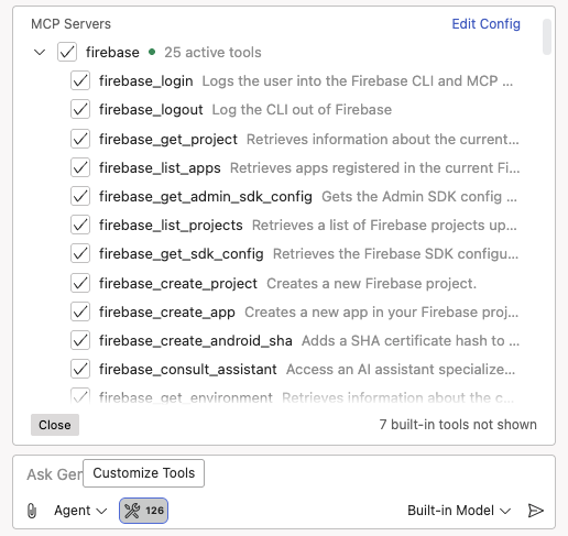 รายการเครื่องมือ MCP ที่พร้อมใช้งาน