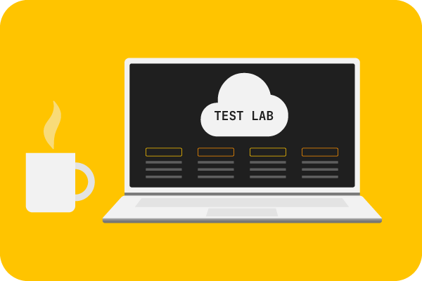 Test Lab이 있는 노트북 화면