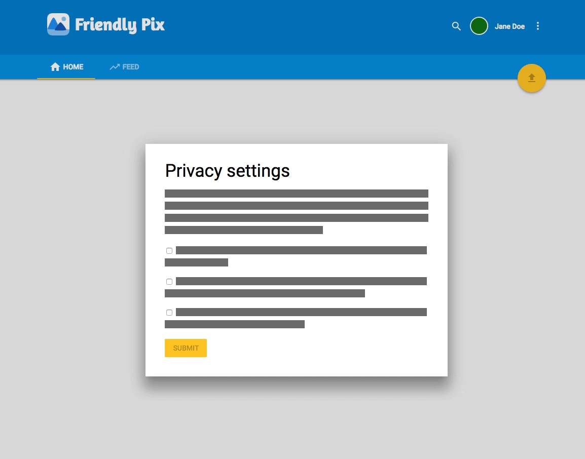 دکمه ارسال غیرفعال است تا زمانی که کاربر با سیاست حفظ حریم خصوصی موافقت کند